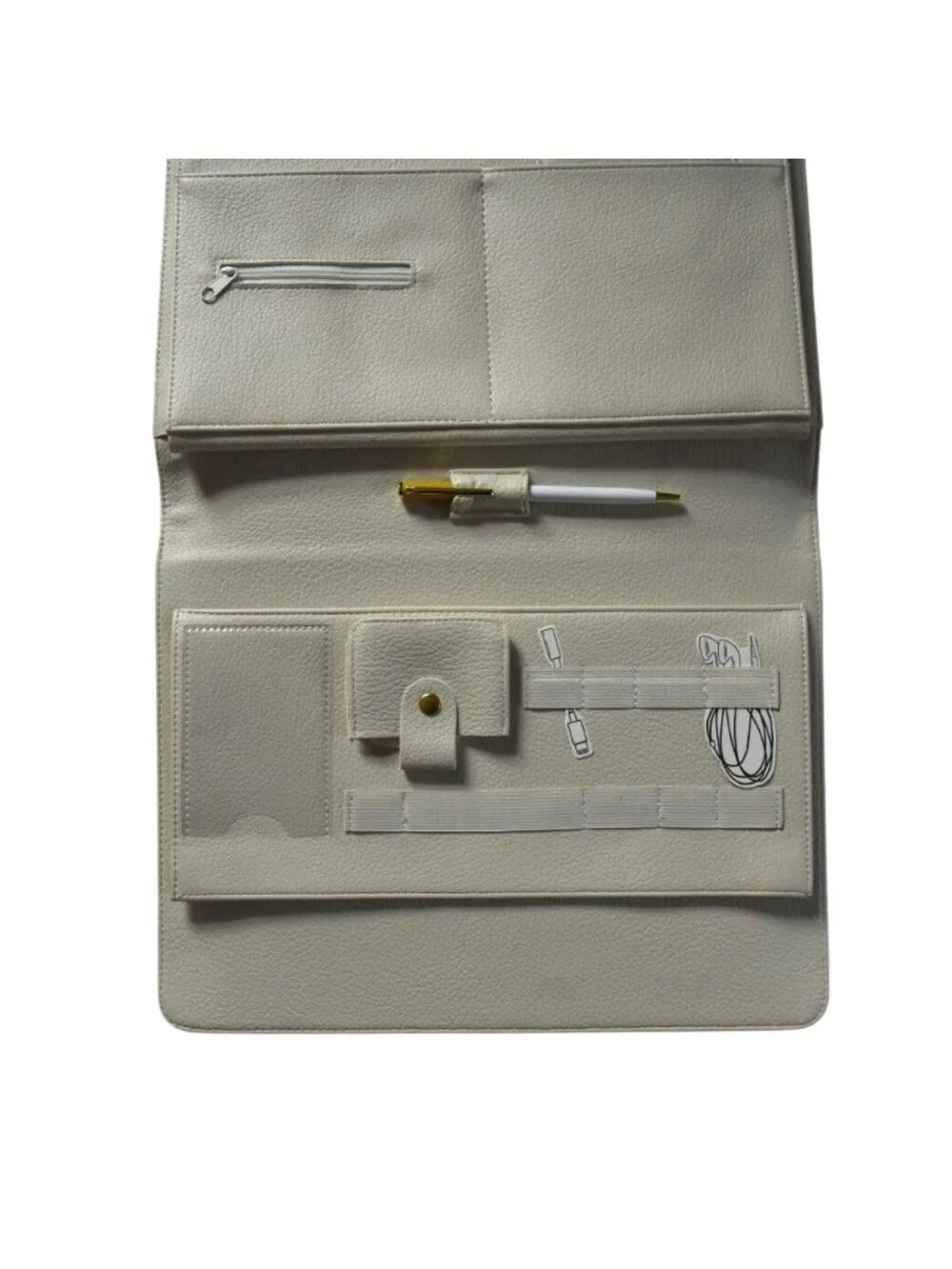Indigo AC Tech Ivory Travel Document Holder Portfolio Organizer Passport Case Pe